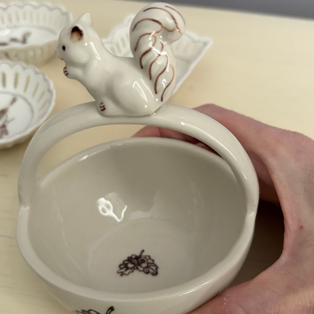 Lot of 4 Ceramic Woodland Animal Trinket Dishes - Picture 3 of 12